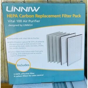 Linniw 100 True HEPA Replacement Filter For Levoit Air Purifier Vital 100 D1